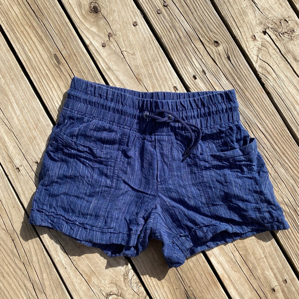 Navy Blue Linen Shorts